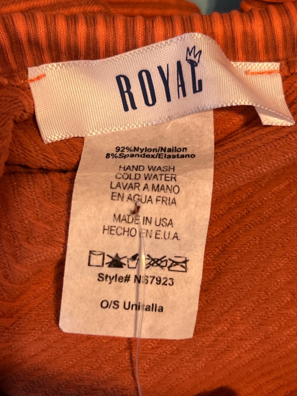 Royal One Size Fits All Ribbed Sports Bra - Picture 3 of 4